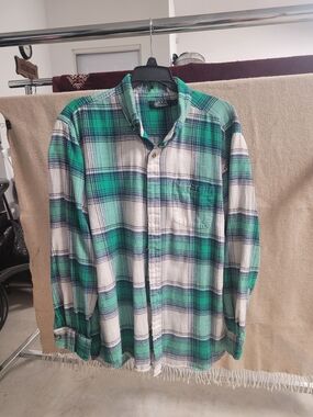 Boca Classics Men's Green Plaid Flannel. Button-Up Shirt - Comfort Fit